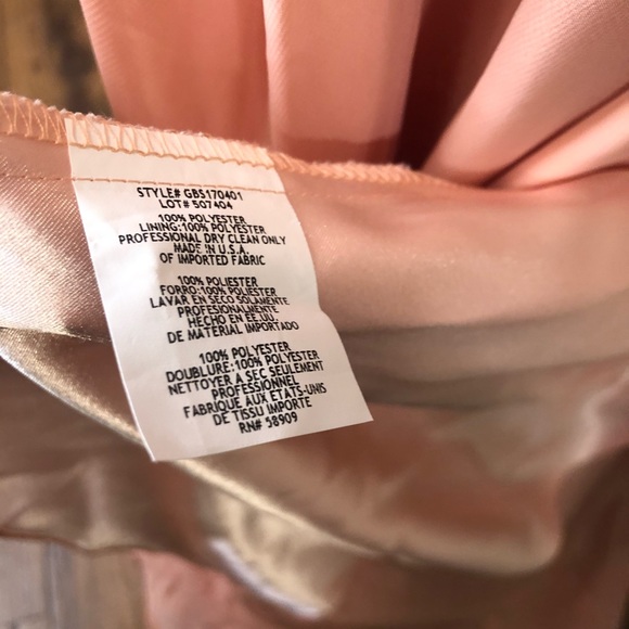 Gianni Bini Plunging Neckline Corset Back Prom Bridesmaid Pink Dress w/Side Slit - Picture 5 of 9